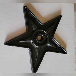 Vintage Farmhouse Rustic Decorative 6-1/2" Cast Iron Black Star